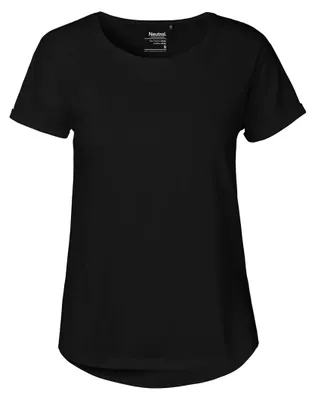 Obrázok produktu pre Neutrálne - Tričko pre ženy s vyhrnutými rukávmi LT3446 (XL) (čierne)