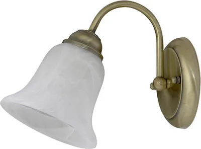 Zdjęcie produktu dla Kinkiet klasyczny Francesca brązowo-białe szkło alabastrowe 1xE14x40W metal wym:19x13x25cm IP20 Rabalux