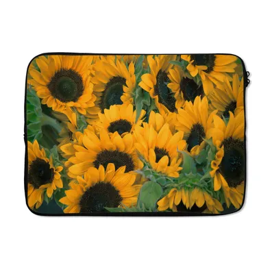 Produktbild von MuchoWow® Laptop Hülle 13 Zoll Blumen - Sonnenblume - Makro Laptoptasche - Laptophülle - Sleeve - Rundumschutz