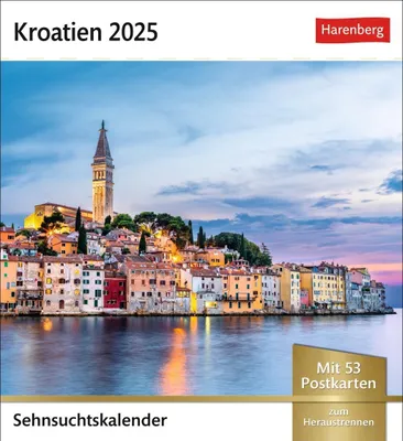 Produktbild von Kroatien Sehnsuchtskalender 2025 - Wochenkalender mit 53 Postkarten