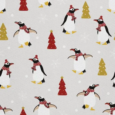 Image de OUTDOOR DÉCORDS OXFORD - Motif Pingouins Sapins de Noël I DX242