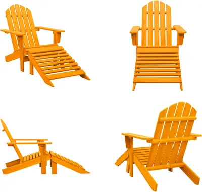 Zdjęcie produktu dla vidaXL Fotel ogrodowy Adirondack z podnóżkiem z litego drewna jodłowego pomarańczowy - Fotel ogrodowy - Krzesła ogrodowe - Fotel ogrodowy - Fotel ogrodowy z podnóżkiem
