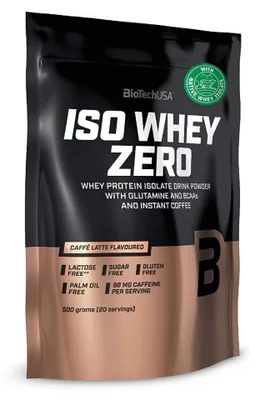 Image de BioTech USA Iso Whey Zero 500 g caffé latte / Isolats de lactosérum / Isolat de lactosérum de première qualité avec acides aminés et BCAA supplémentaires
