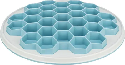 Produktbild von TRIXIE Slow Feeding Futterplatte Hive - grau/blau - ø 30 cm