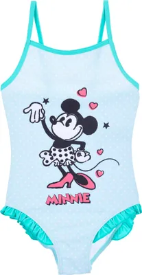 Produktbild von Minnie Mouse 100 Jahre Retro Badeanzug Kinder Schwimmanzug Bademode, Farbe:Türkis, Größe:98