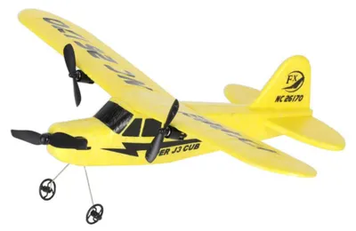 Productafbeelding van KIK KX4307 RC vliegtuig, model FX803 Piper 150, gele kleur, 2,4 GHz