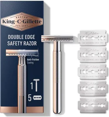 Immagine prodotto di Rasoio di sicurezza King C. Gillette a doppio taglio - 5 lamette