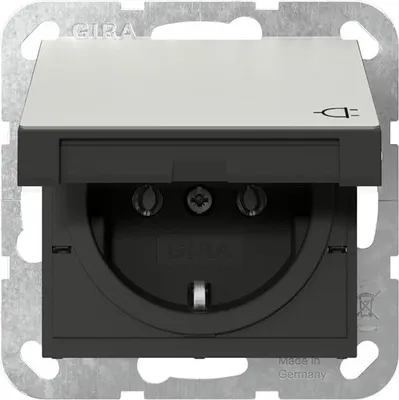 Produktbild von Gira Edelstahl Komplett-Set Klappdose – 3x KlappSteckdose 0454600 inkl. 3fach Rahmen und Dichtungsset IP44, wassergeschützt edelstahl Klappsteckdose erhöhter Berührungsschutz Küche Terrasse Badezimmer