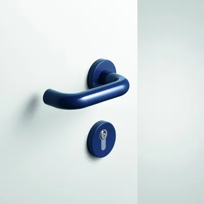 Produktbild von Hewi Rosetten-Drückergarnitur 111R / 305.20R / 306.23 PZ Vierkant 8mm TS38,1-48mm stahlblau - 111R01.130 50