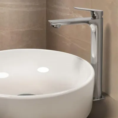 Productafbeelding van Ideal Standard Ceralife C wastafelmengkraan H240, verlengde voet, BlueStart push-open ventiel