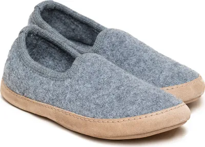 Produktbild von Gottstein Cheyenne Uni Hausschuhe mit Ledersohle Grau (Grey), 48/301-1201