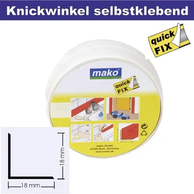 Produktbild von Knickwinkel Winkel Profil selbstklebend 18 x 18 mm in weiss 25 m Rolle