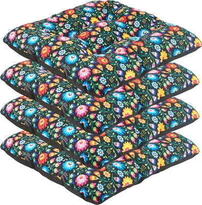 Produktbild von SuperKissen24. Stuhlkissen Sitzkissen für stühle - 4er Set 45x45 cm - Outdoor und Indoor - Folk
