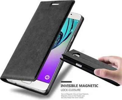 Produktbild von Cadorabo Hülle für Samsung Galaxy A5 2016 Schutz Hülle in Schwarz Handyhülle Etui Case Cover Magnetverschluss