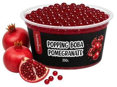 Produktbild von BubbleJoy Popping Boba Granatapfel 350 g Fruchtperlen für Bubble Tea