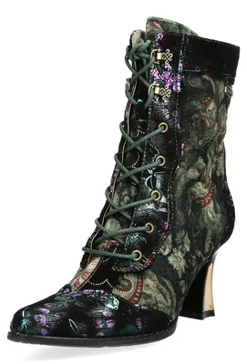 Produktbild von Laura Vita Damen Stiefelette Zehenkappe Stilettoabsatz Schimmereffekt OANELO 03, Größe:40 EU, Farbe:Grün
