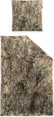 Produktbild von Irisette Flausch-Baumwolle Bettwäsche-Garnitur Zobel 8555  Farbe natur  135x200+80x80cm