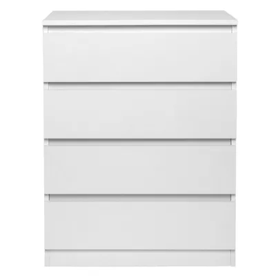 Image de Commode 4 Tiroirs ALIGHTUP – Design Sans Poignée, Blanc, 60 x 38 x 78 cm