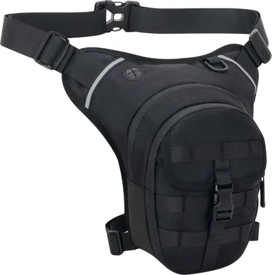 Produktbild von Wasserdichte Beintasche für Herren und Damen - sportliche taktische Hüfttasche für Reisen, Camping, Trekking, Outdoor, Wandern, Radfahren - Schwarz