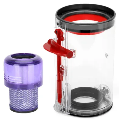 Staubbehälter für Dyson V11 V15 SV14 SV15 SV22, transparent, mit HEPA-Filter