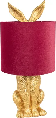 Produktbild von Clayre & Eef Tischlampe Kaninchen Ø 20x43 cm Goldfarbig Rot Polyresin