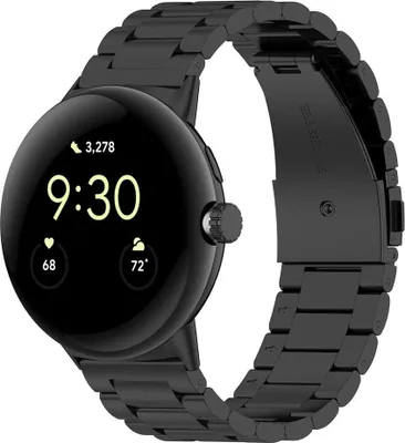Produktbild von Strap-it Google Pixel Watch 3 – 45 mm Stahlarmband (schwarz)
