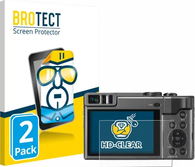 Produktbild von 2x Für Panasonic Lumix DC-TZ90 / TZ96 / TZ99 Schutzfolie BROTECT Displayschutz Display Schutz Folie Klar Transparent