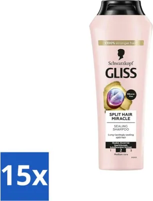 Zdjęcie produktu dla Gliss-Kur - Szampon - Spliss Wunder - Naprawia rozdwojone końcówki - 400 ml - Opakowanie Advantage - 15 szt