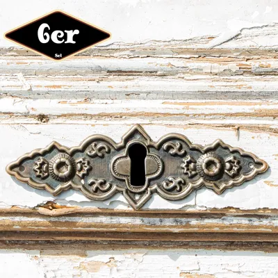 Produktbild von Schlüsselplatte, 6er Pack | Eisen in Messing pat. | H 3,7 x B 10,5 cm