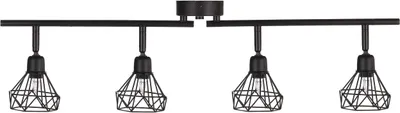 Produktbild von BELIANI Deckenleuchte Schwarz Metall 4-flammig Verstallbar Diamant Form Industrie Look Moderne Wandlampe