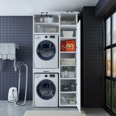 Immagine prodotto di Mobile lavatrice Roomart, asciugatrice su lavatrice - Larghezza 112 cm - In 3 colori