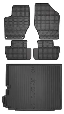 Produktbild von Gummimatten + Kofferraumwanne für Citroen C4 II 2010-2018 (Schrägheck, Standard-Kofferraum) – Schwarz, passgenau – Wielganizator SolidPRO