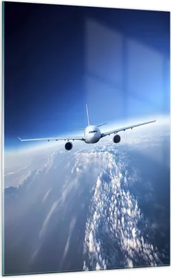 Produktbild von Bilder auf glas - Einteilig - Flugzeug himmel wolken flug - 70x100cm - Glasbilder - Wandbilder - Bilder - Wanddekoration aus Glas - Glas Bilder - Wandbild auf Glas - GPA70x100-2723