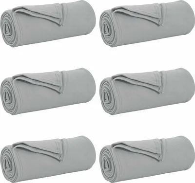 Obrázok produktu pre vidaXL Deky 6 ks Šedé 240 x 220 cm Fleece