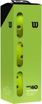 Image de Balles de pickleball Wilson Max 40 Outdoor Vert 3 Balls Vert 3 Balls