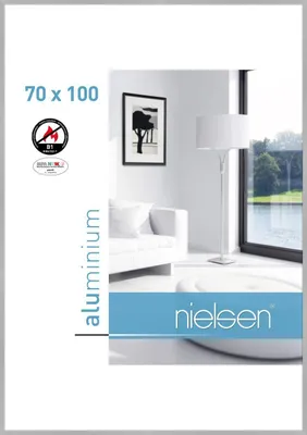 Produktbild von nielsen Aluminium Bilderrahmen C2-B1, 70x100 cm, Struktur Silber Matt