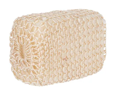 Produktbild von BADESCHWAMM aus Sisal 9×14×5,5cm Weiß-Beige Naturschwamm Duschschwamm Körperschwamm Massage Körper Schwamm 63
