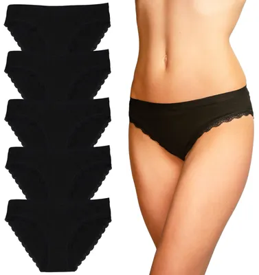 Produktbild von Alkato Damen Maxi Slip mit Alloverdruck 5er und 10er Pack, Farbe: 3271SD2-LO Slip Spitze / Schwarz, Größe: M