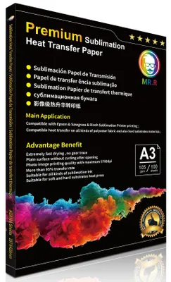 Sublimationspapier 105 g/m², A3, 100 Blatt, kompatibel mit Epson & Co.