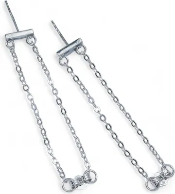Obrázek produktu pro Náušnice na řetízku. Minimalistické puzetové náušnice