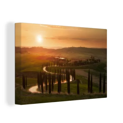 Obrázek produktu pro OneMillionCanvasses® Malba na plátně Nástěnná malba na plátně - Toskánsko - Slunce - Strom - 150x100cm