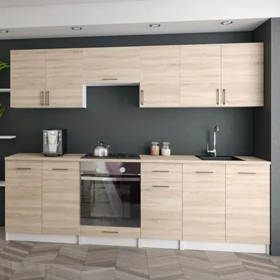 Produktbild von KÜCHE KÜCHENZEILE KÜCHENBLOCK MODERN 240 CM Einbauküche licht Sonoma