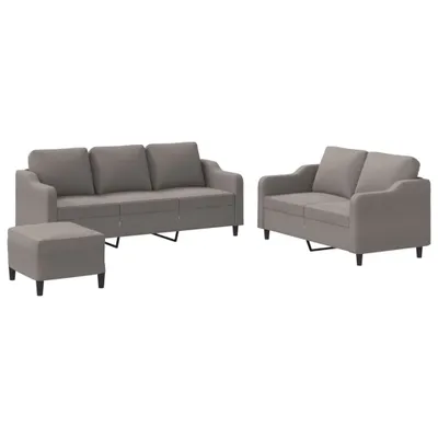 Produktbild von 3-tlg. Sofagarnitur mit Kissen Taupe Stoff
