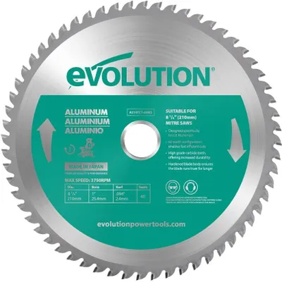 Obrázek produktu pro Hliníkový pilový kotouč Evolution 210 mm 60z TCT - pro pokosové pily