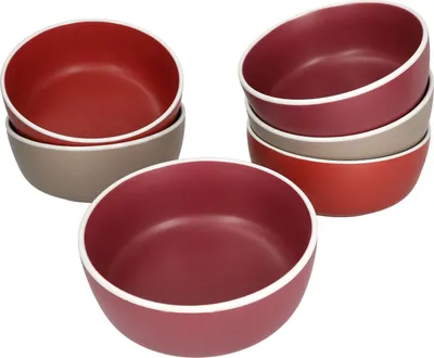 Produktbild von 6er Set Bowl-Schale Liz 550ml Schüssel Sand Terracotta Rot Dessert Salatschüssel
