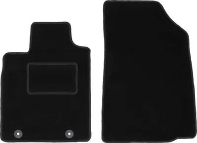 Image de Tapis de sol avant velours sur-mesure pour Dacia Logan II (2012-, berline, break) noir, jeu 2 pièces, fixations - STANDRAD