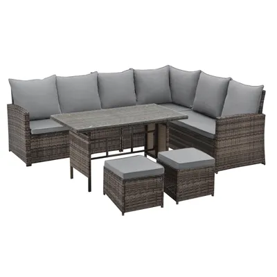 Produktbild von SVITA Monroe Garten-Lounge Set Polyrattan Lounge-Möbel Sitzgruppe Garten Braun