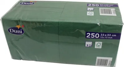 Obrázok produktu pre Duni 250 celofánové obrúsky lovec zelená 33cm x 33cm