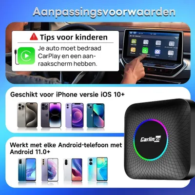 Productafbeelding van Draadloze CarPlay Adapter - Android Auto Interface - AIBox Module - Auto Multimedia Adapter