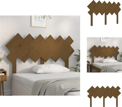 Produktbild von vidaXL Bett-Kopfteil Honigbraun 132x3x81 cm Massivholz Kiefer -  Kopf- & Fußenden